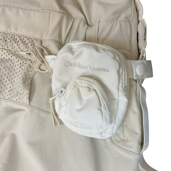 Outdoor Voices RecTrek Zip Off Overall In Linen Vanilla Sugar Size Medium Preppy - Picture 8 of 12